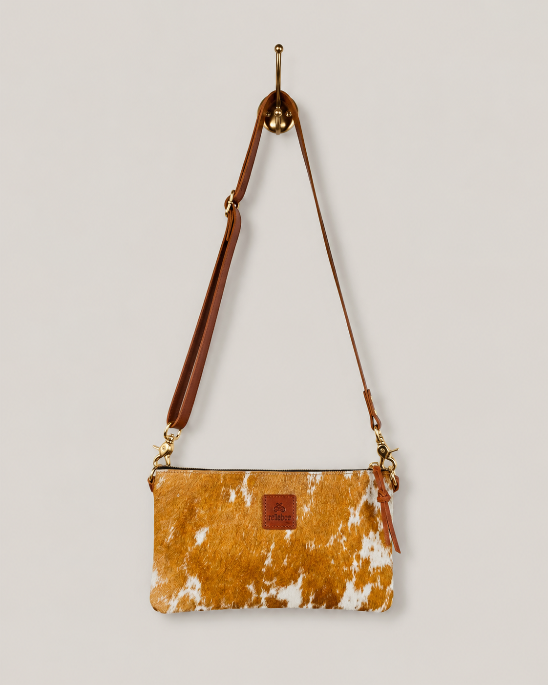 rellebee crossbody leather bag Guernsey Hair on Hide