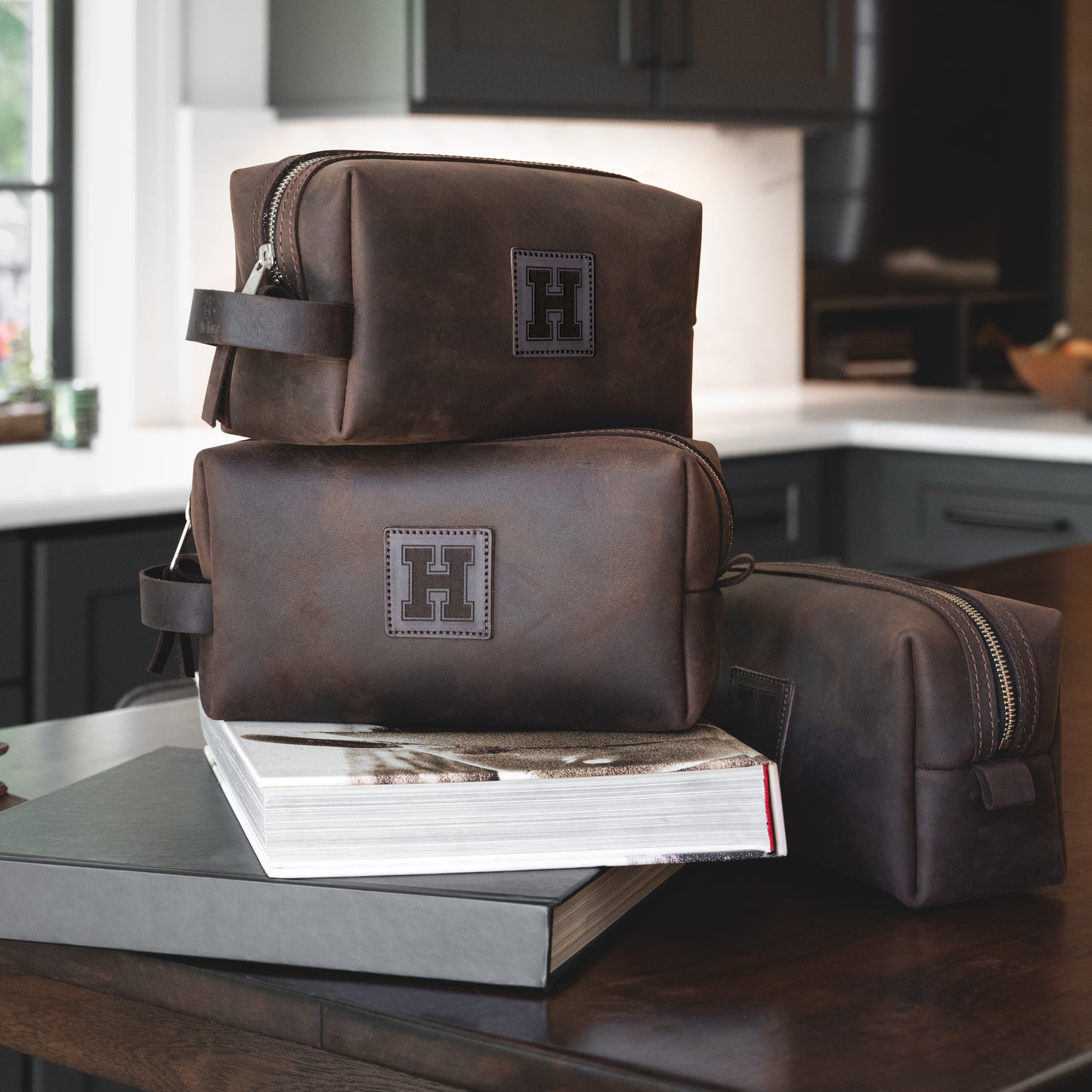 Custom Rugged Leather Dopp Kit