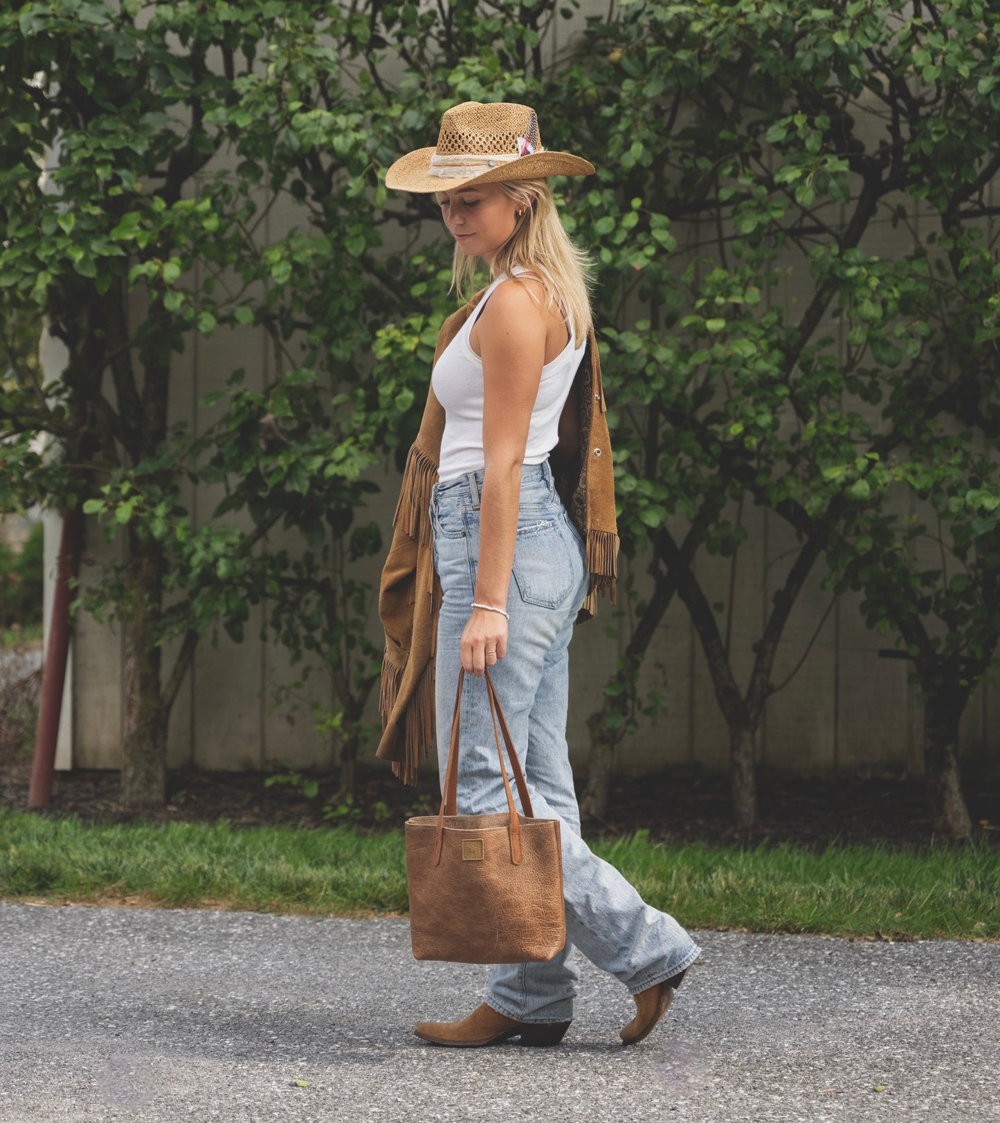 The Little Tote: Smoke Gunmetal, Chestnut Brown