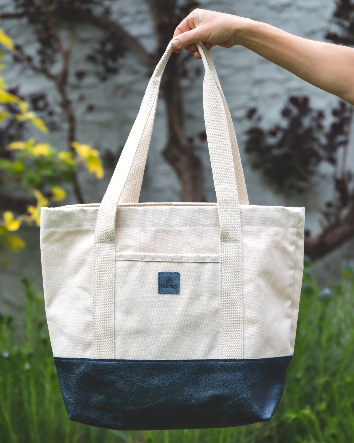 The Utility Tote: Natural Canvas on Leather