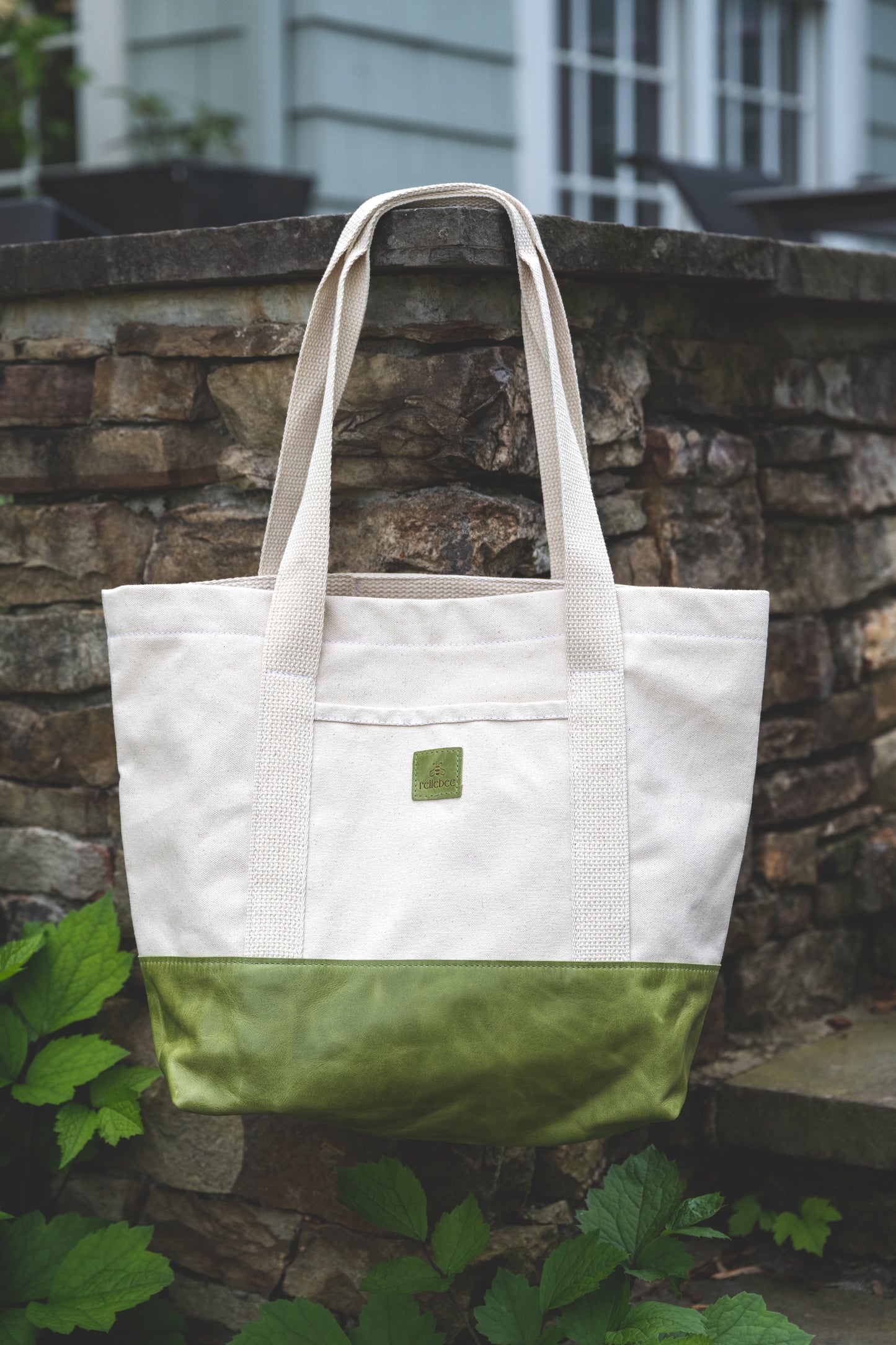 The Utility Tote: Natural Canvas on Leather
