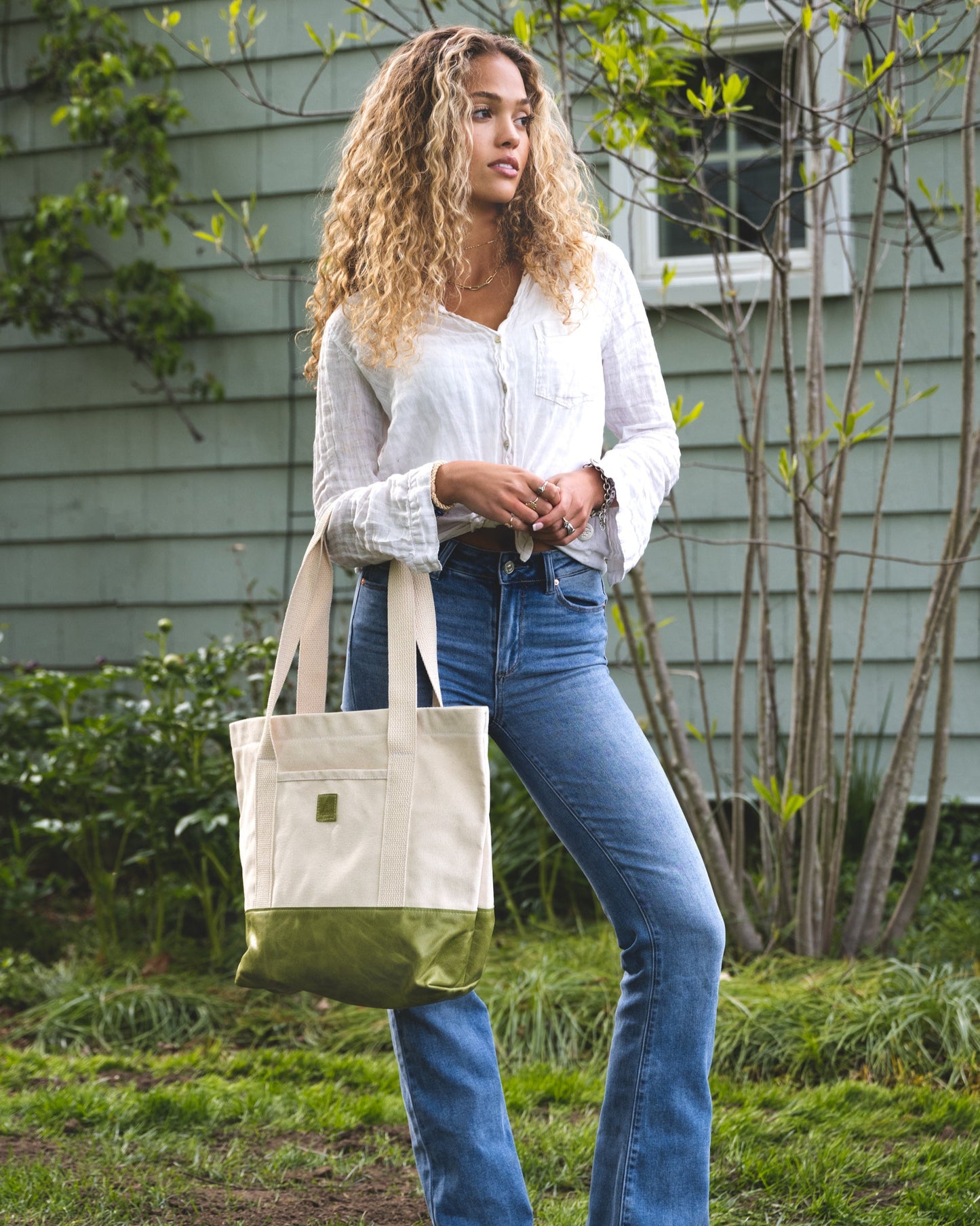 The Utility Tote: Natural Canvas on Leather