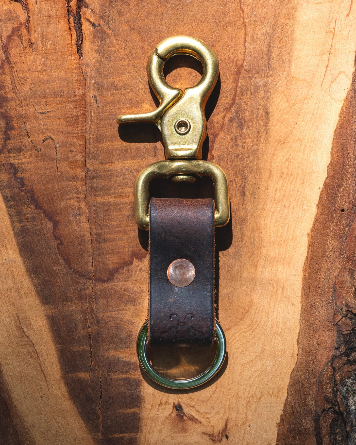 Brass Key Ring: Full Grain Buffalo Hide