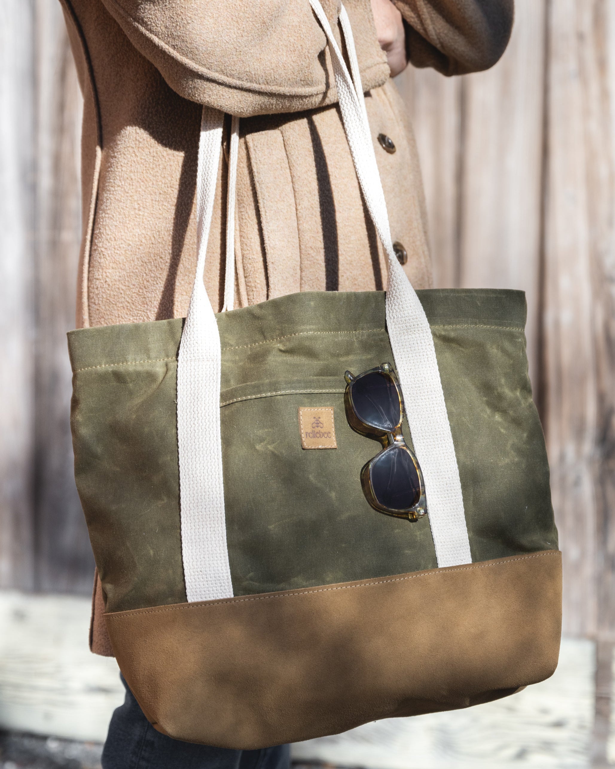 Everyday Tote: Canvas on Leather