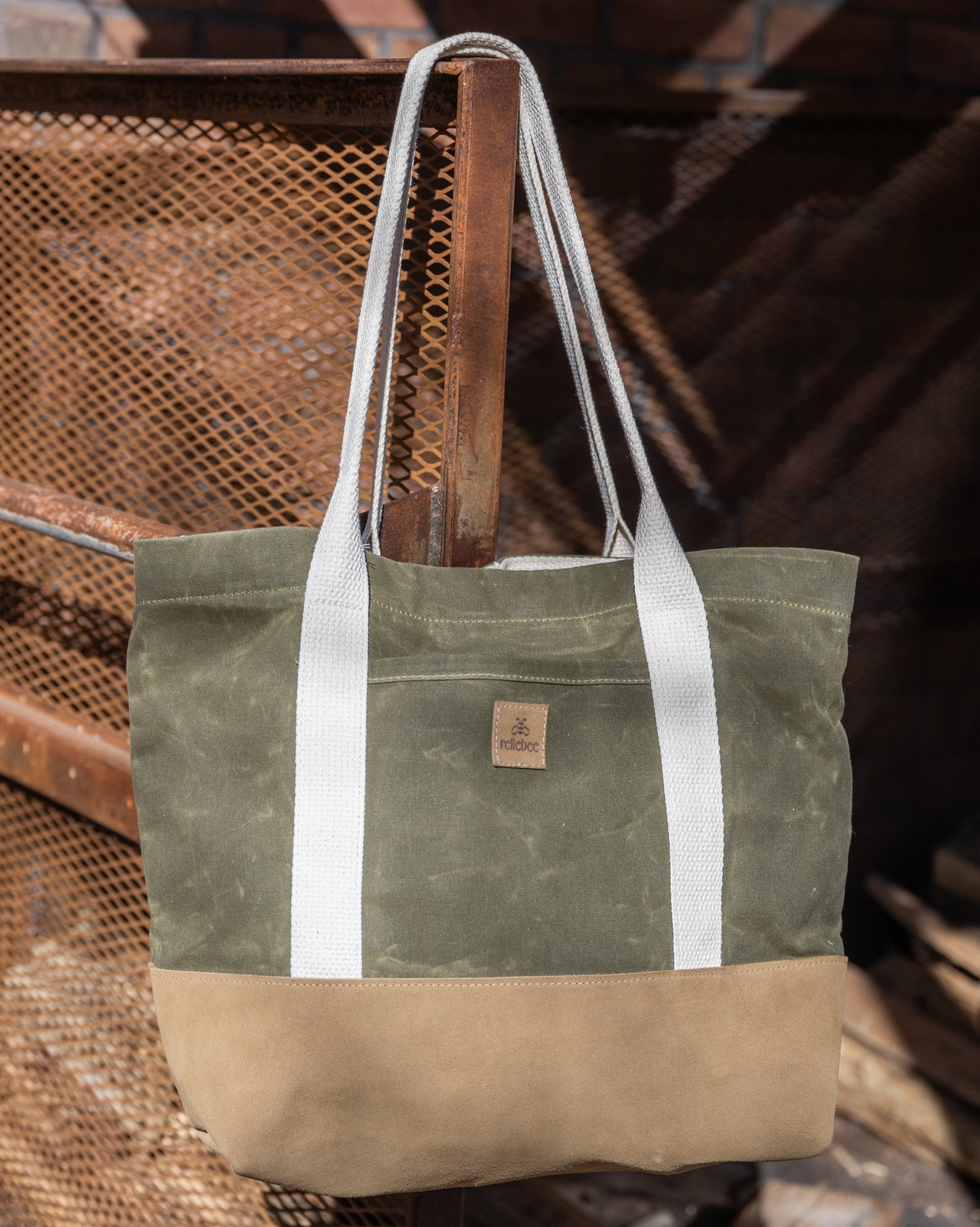 Everyday Tote: Canvas on Leather