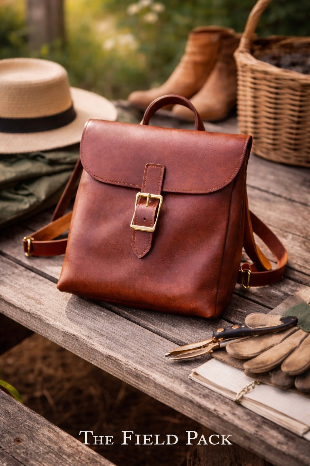 Luxury leather backpack 