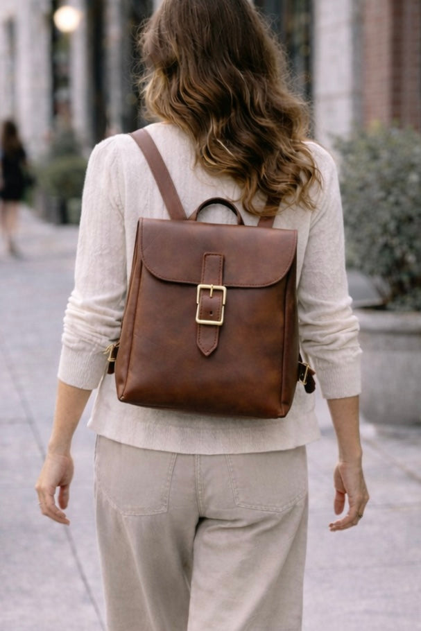 Luxury leather backpack 