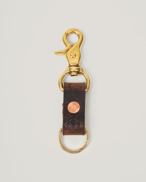 The Brass Key Ring - Leather Keychain with Copper Rivet