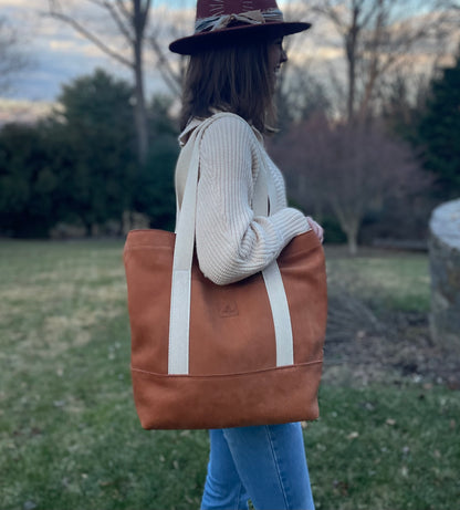 The Utility Tote: Leather on Leather