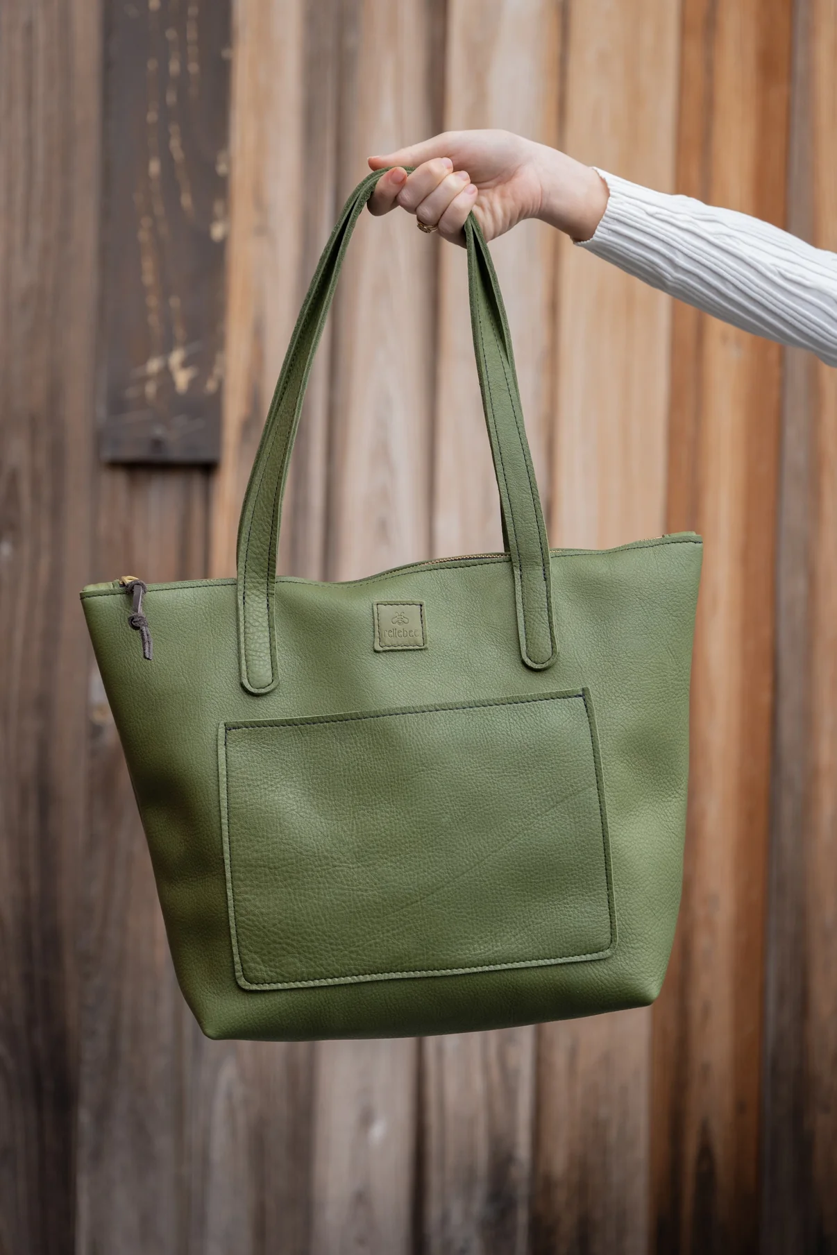 The Everyday Tote: Derbyshire Green Hide